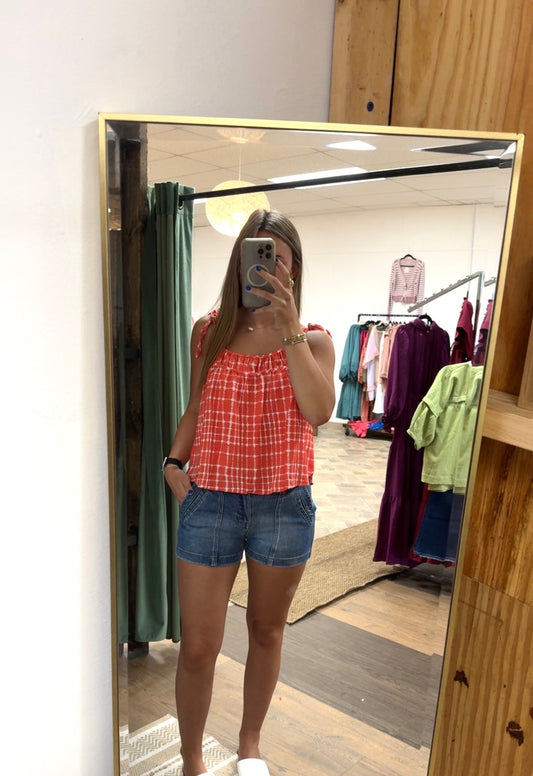 Tie Shoulder Crop