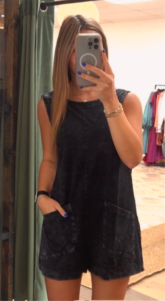 Tailgate Romper- Midnight