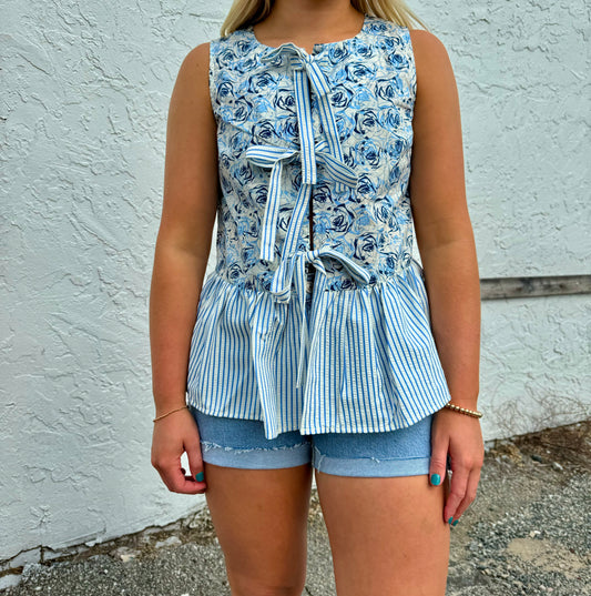 Blue Garden Top