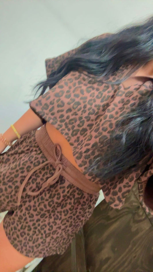 LEOPARD CROP SET