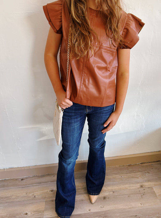 Leather Brown Blouse