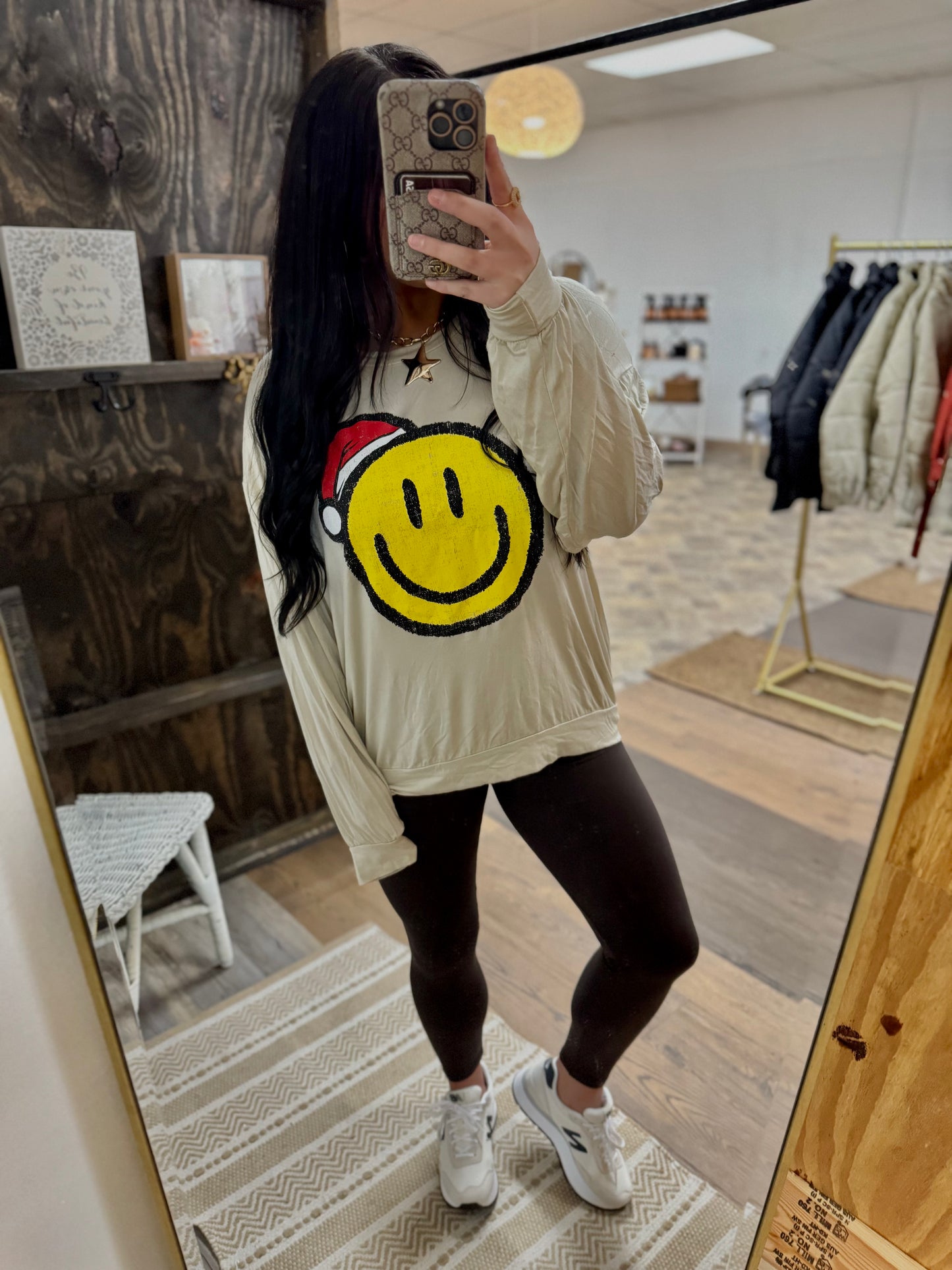 Smiley Santa Sweater Shirt