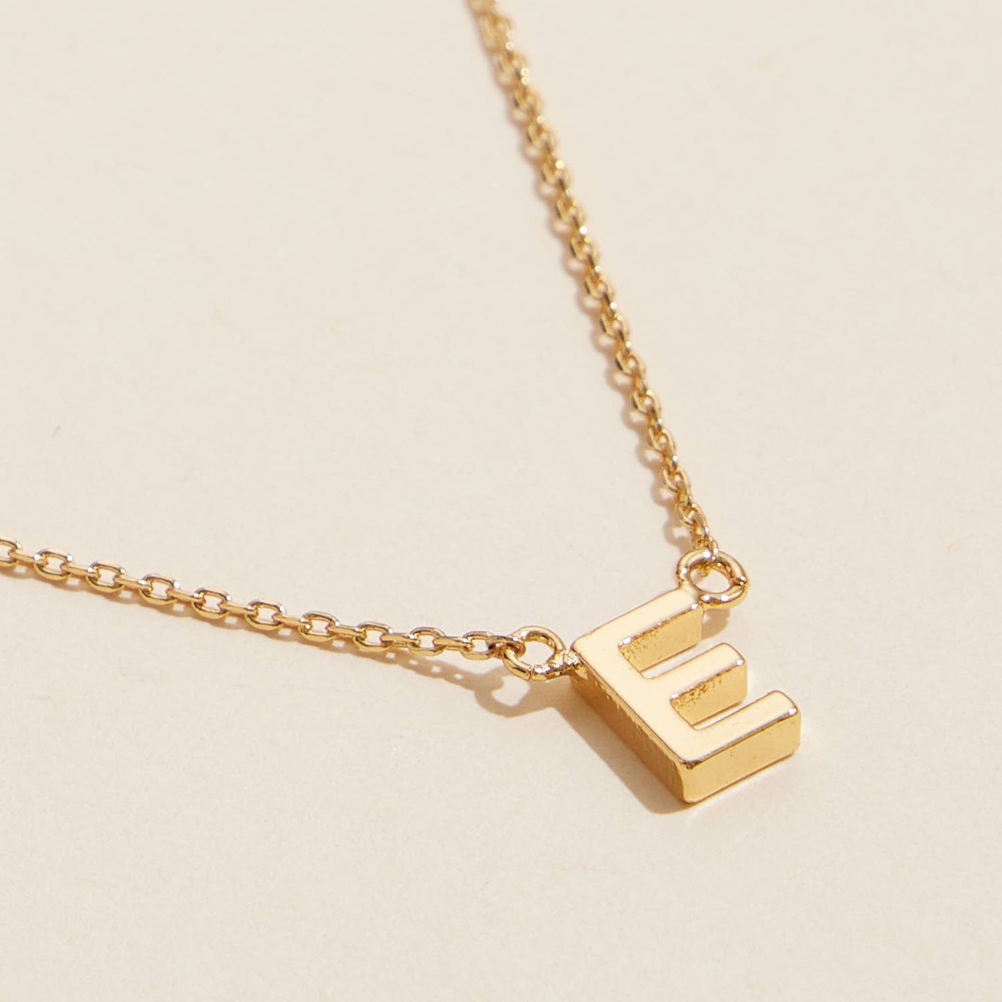 Initial Metal Letter Charm Gold Dip Necklace