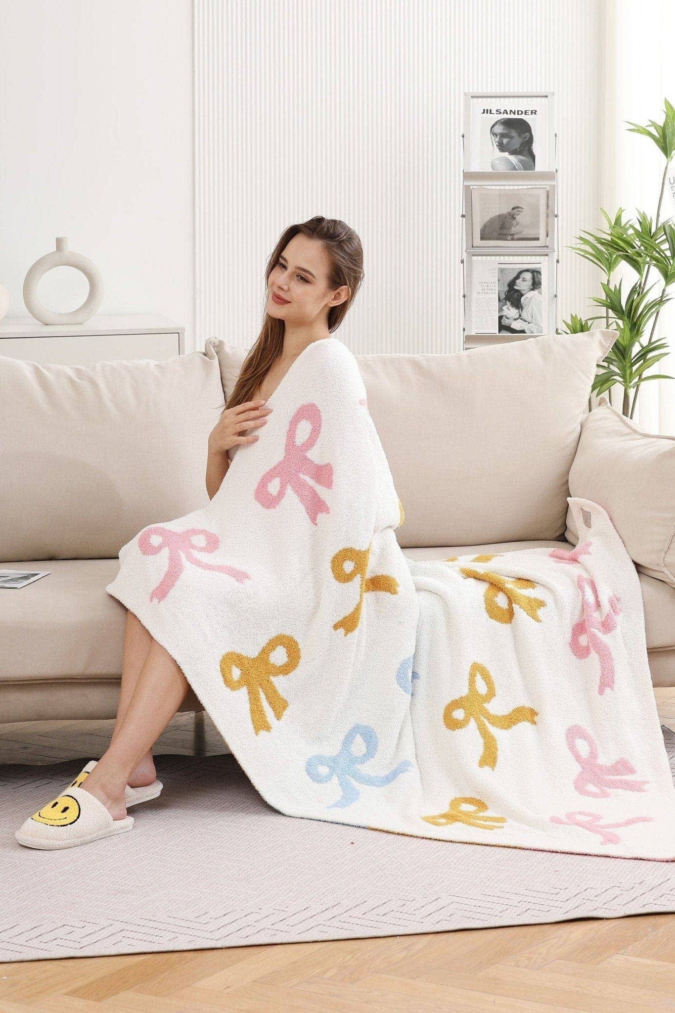 MiMi Wholesale - JCL6046 Super Lux Multi Color Ribbon Blanket