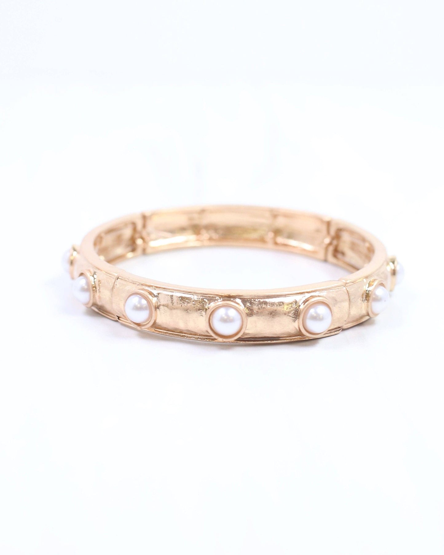 Caroline Hill - McKenna Stone Stretch Bracelet Pearl