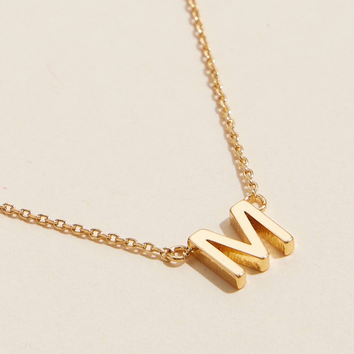Initial Metal Letter Charm Gold Dip Necklace