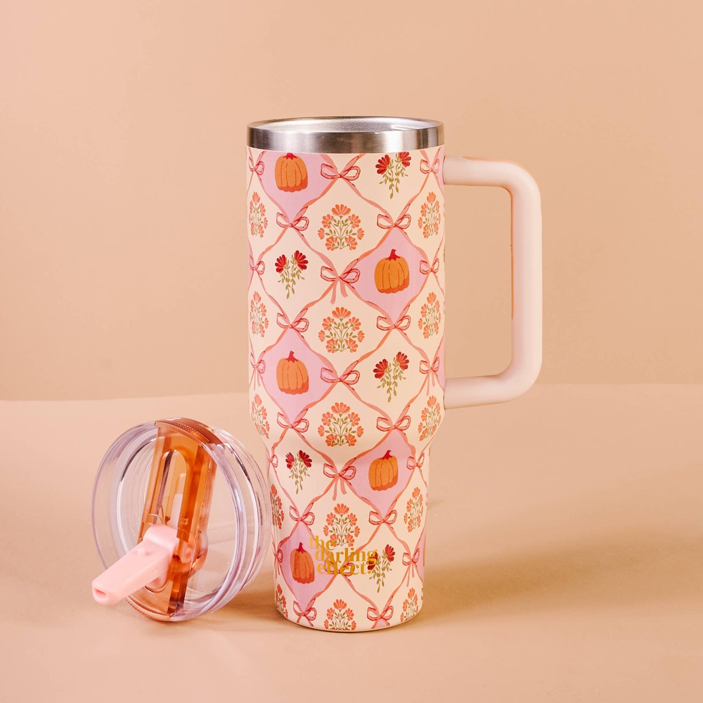 The Darling Effect - 40 oz Lifestyle Flip Straw Tumbler-Patchwork Pumpkins
