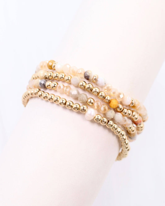 Caroline Hill - Quincy Beaded Bracelet Set Ivory