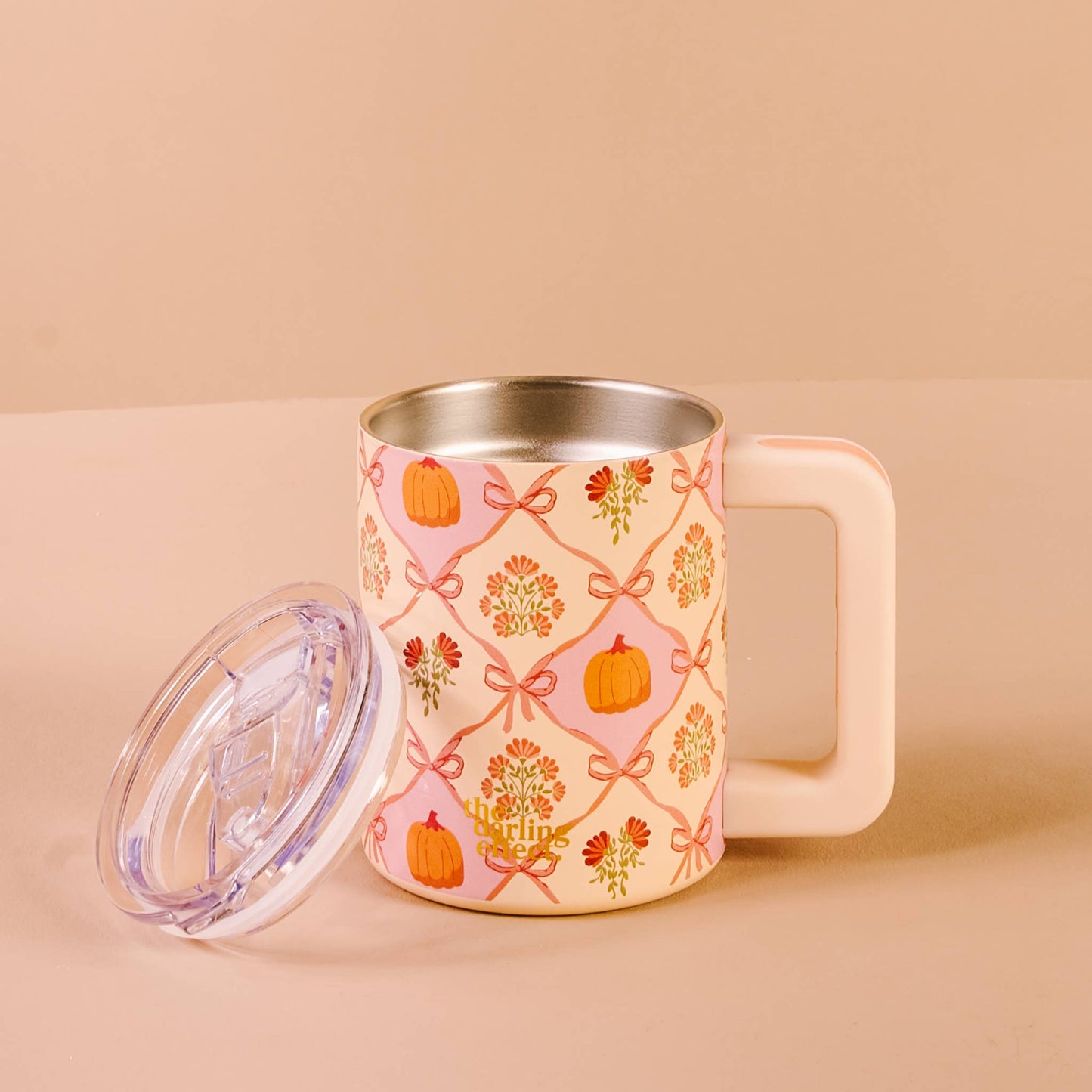 The Darling Effect - 14 oz Insulated Mug-Patchwork Pumpkins