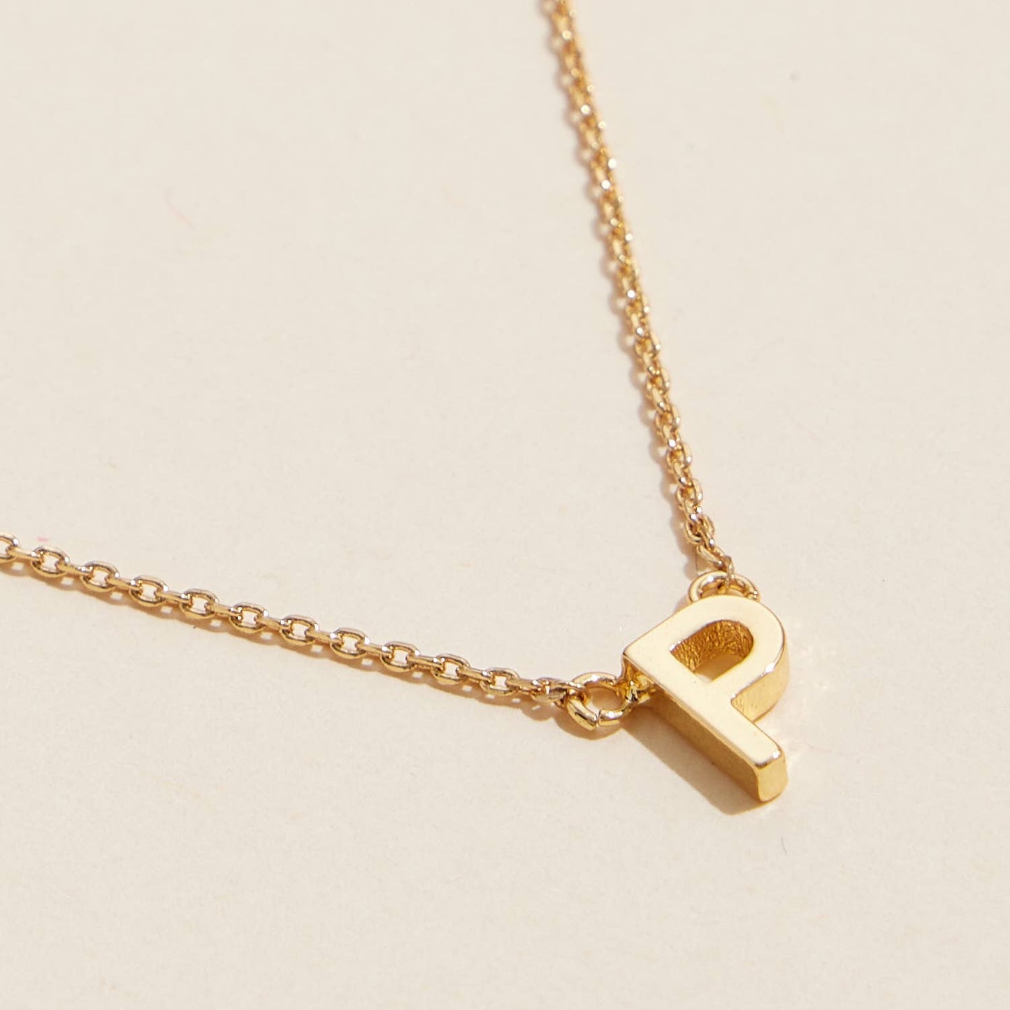 Initial Metal Letter Charm Gold Dip Necklace
