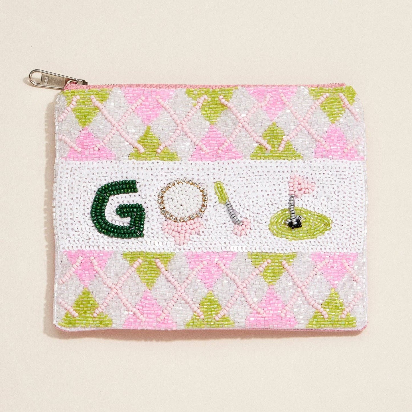 Beaded Golf Zip Pouch