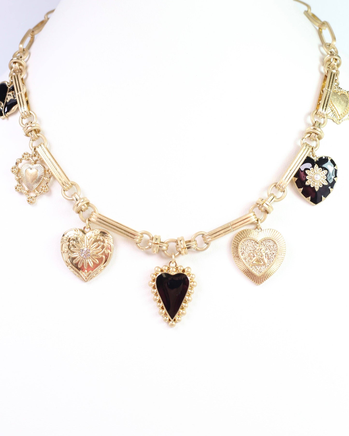 Caroline Hill - Daisy Charm Necklace Worn Gold