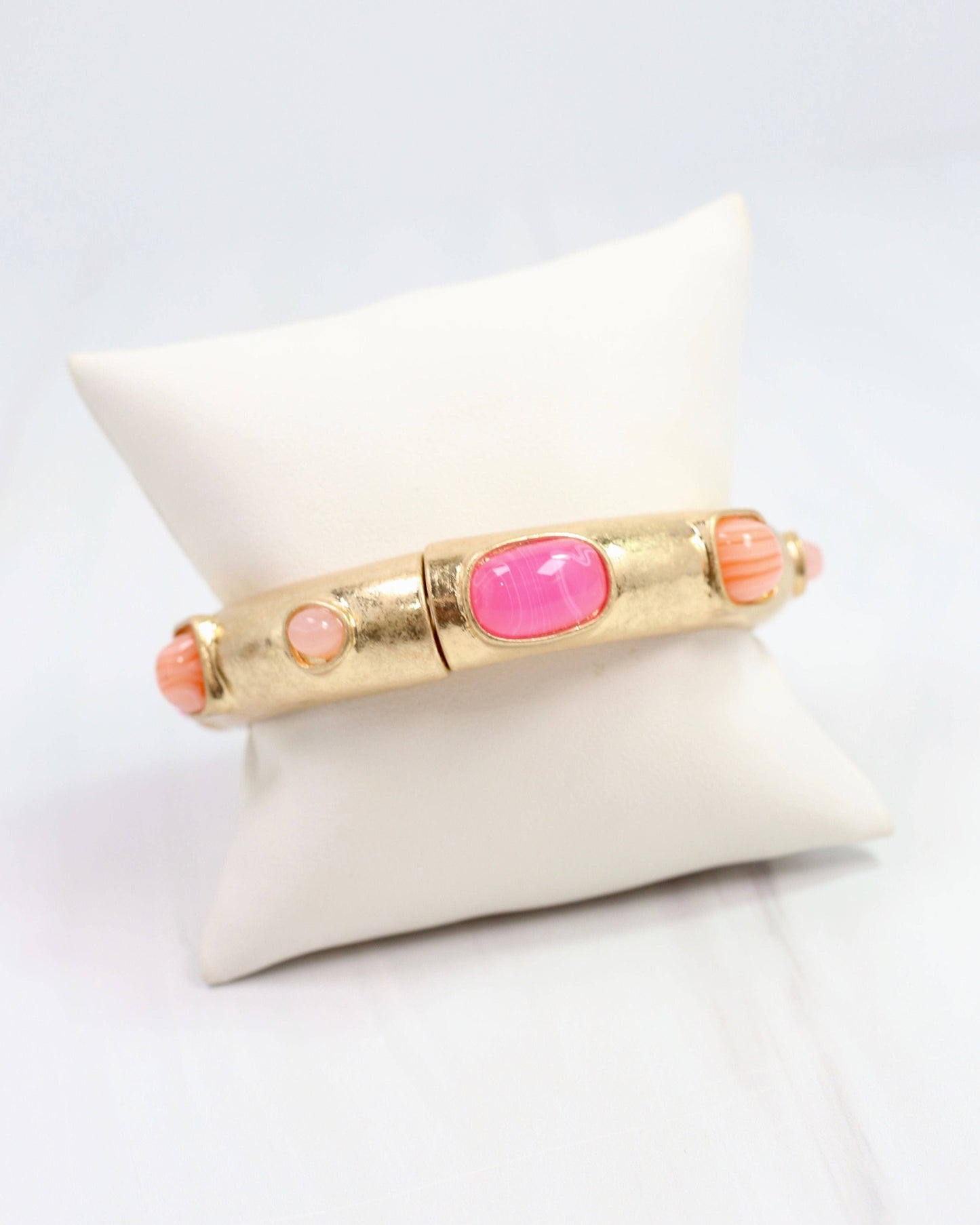 Caroline Hill - Really Regal Stone Stretch Bracelet Pink