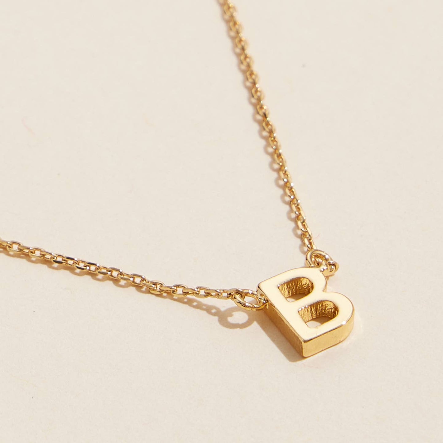 Initial Metal Letter Charm Gold Dip Necklace