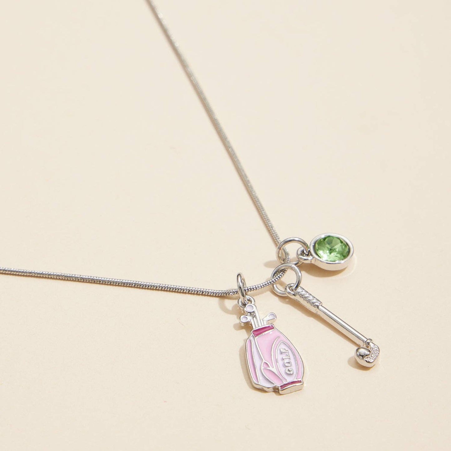 Golf Lover's Gold Charm Necklace