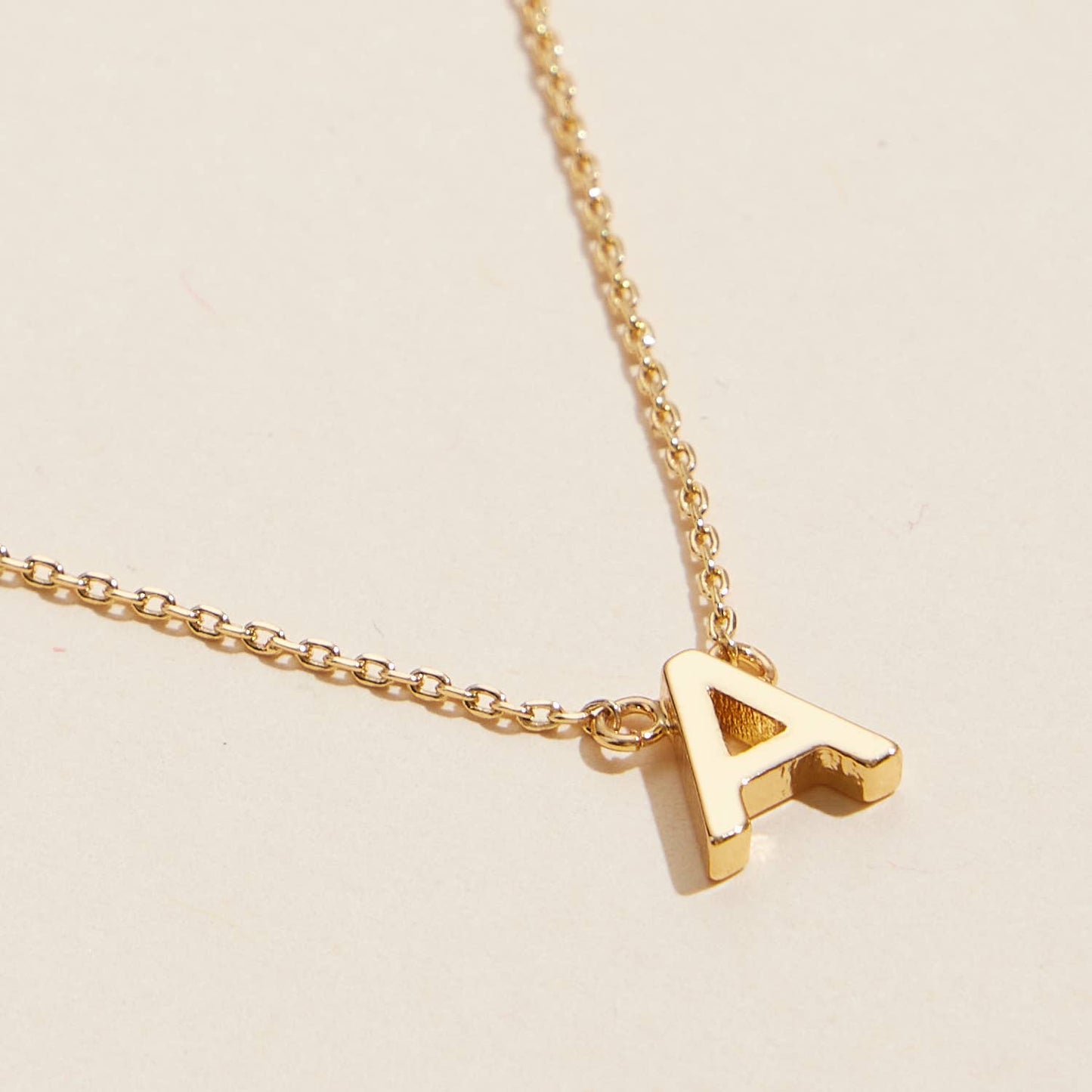 Initial Metal Letter Charm Gold Dip Necklace