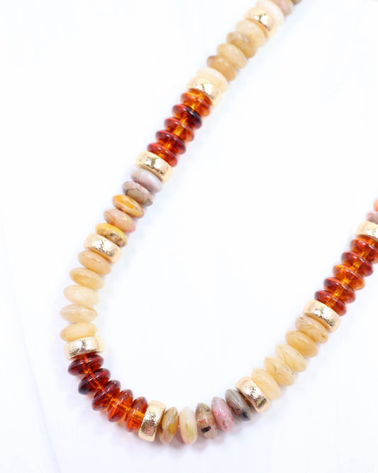 Caroline Hill - Eye Candy Beaded Necklace Tortoise